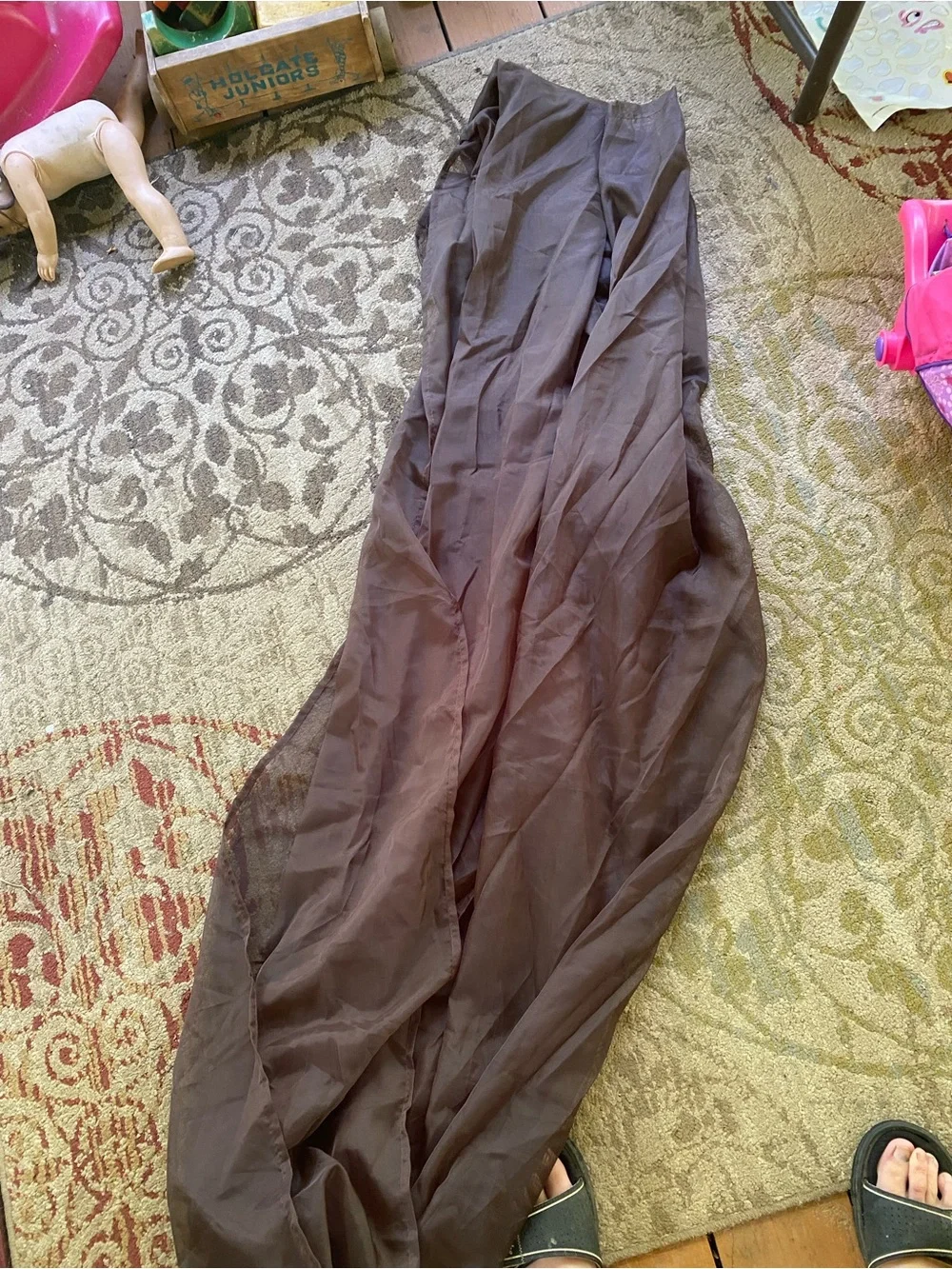 Sheer Brown Curtain Panel - Lightweight Window Drape
